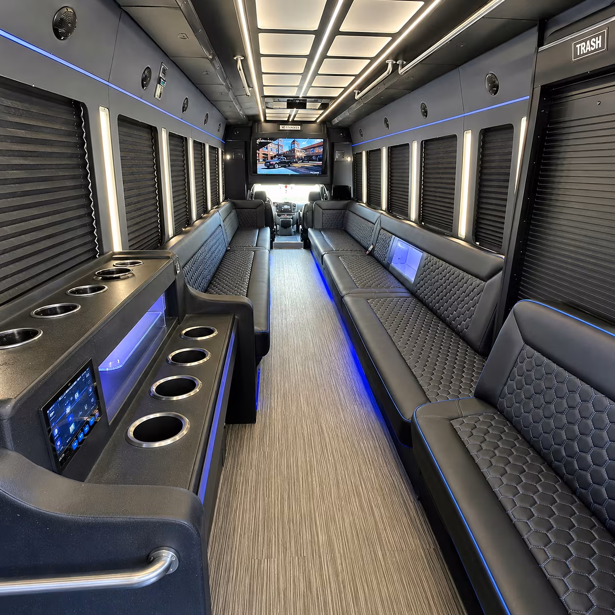 Tucson Prom & Homecoming Transportation party bus interior