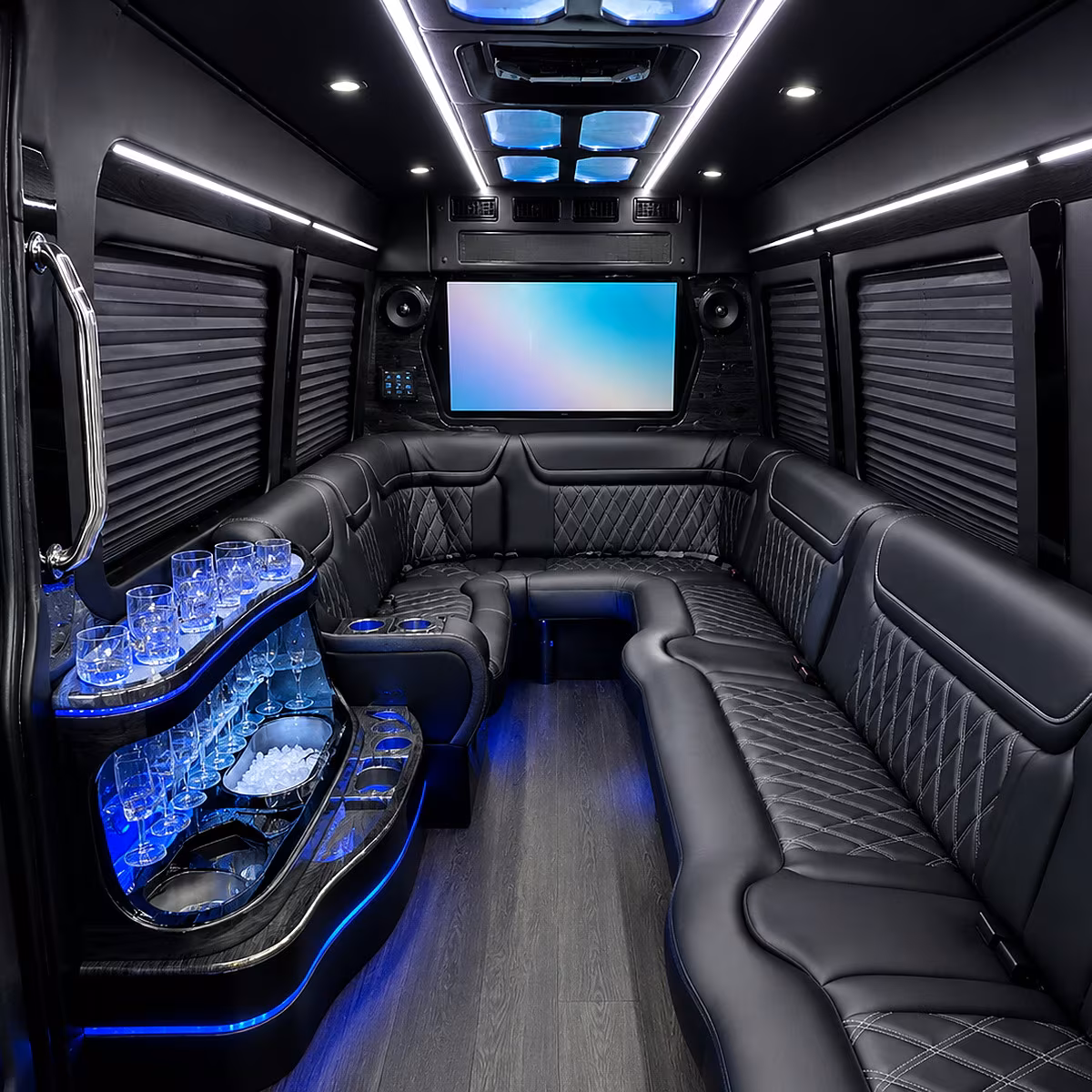 Tucson Prom & Homecoming Transportation party bus interior